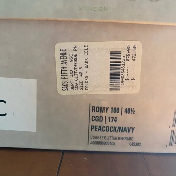 Jimmy Choo Peacock/Navy Romy 100 Glitter Ombré Heels - Picture 7 of 11